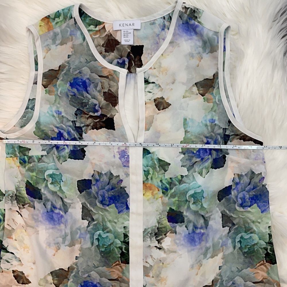 KENAR Vintage Women’s Floral Sleeveless Blouse XS - Picture 4 of 11